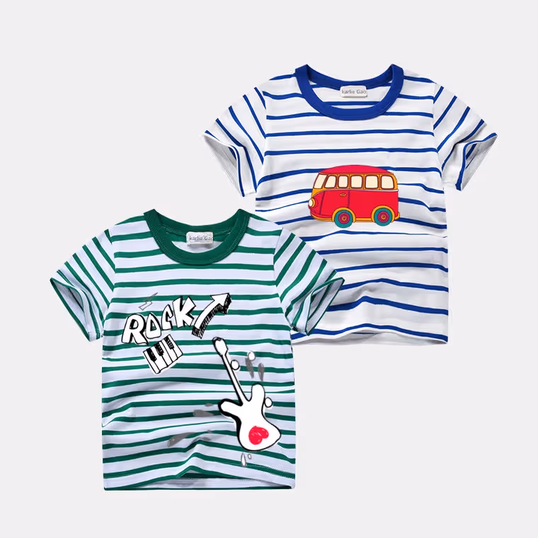 Siatex Bangladesh - Boys Striped Cartoon Character T-shirts from Bangladesh Factory Boys Striped Cartoon Character T-shirts from Bangladesh Factory