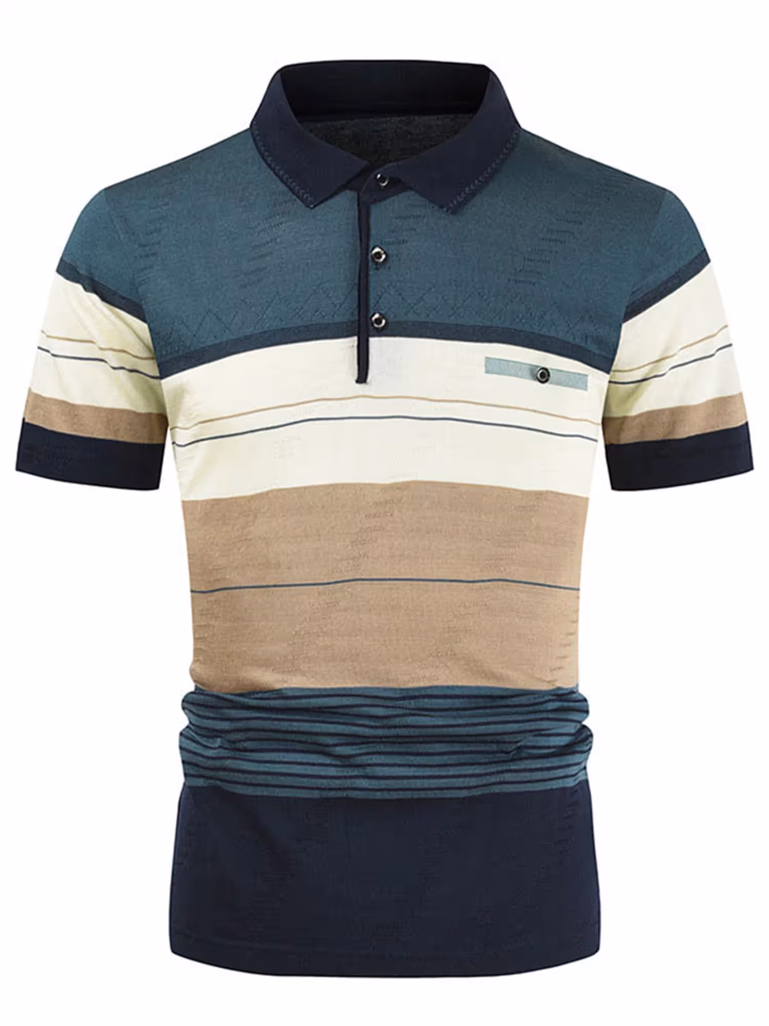 Business Polo Shirts for Men Short Sleeve Striped Polo Sport Shirt Basic Collar Tee Tops