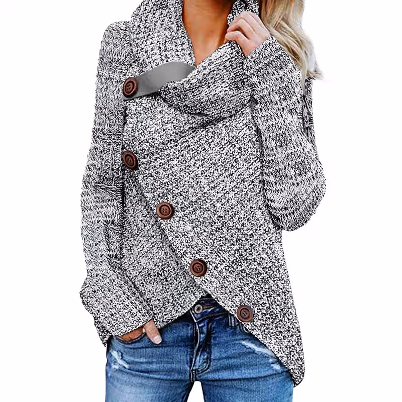 Casual Women&rsquo;s Heather Gray Turtleneck Sweater Supplier Bangladesh