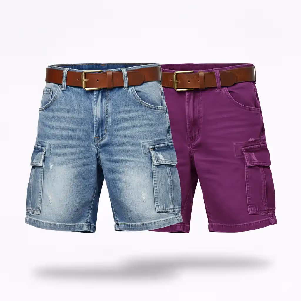 Denim Cargo Shorts | Exporters to Europe & USA