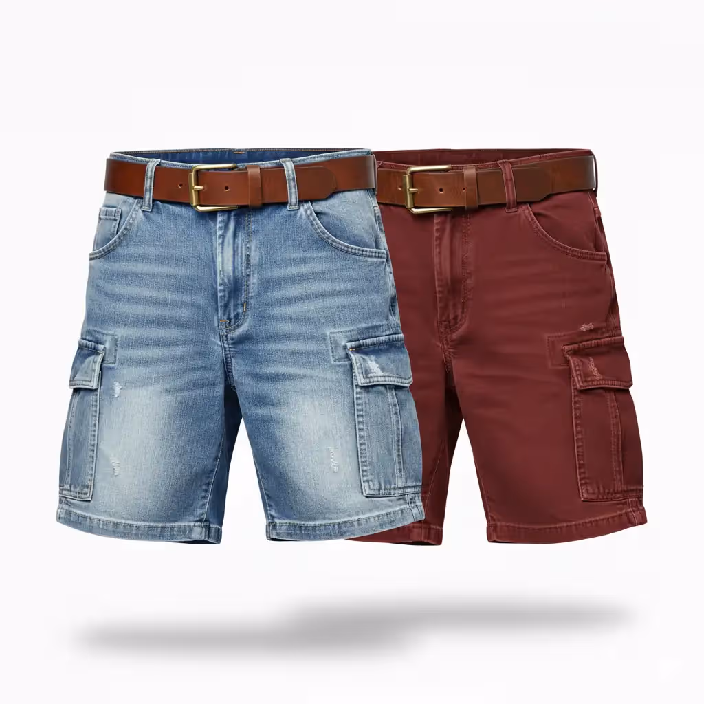 Denim Cargo Shorts | Usa & Eu Apparel Makers