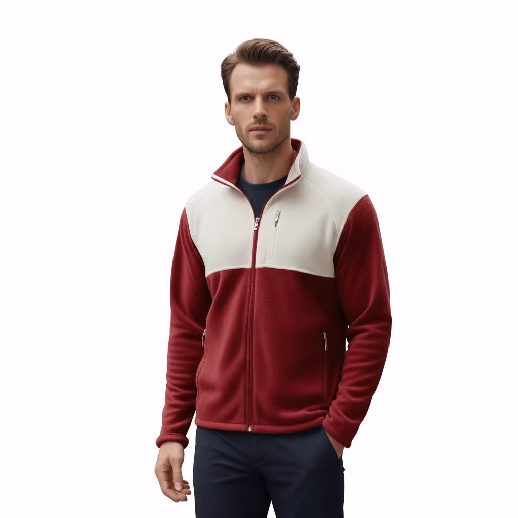 Exporters of Deep Red Micro Fleece Full Zip Jacket for Mexico