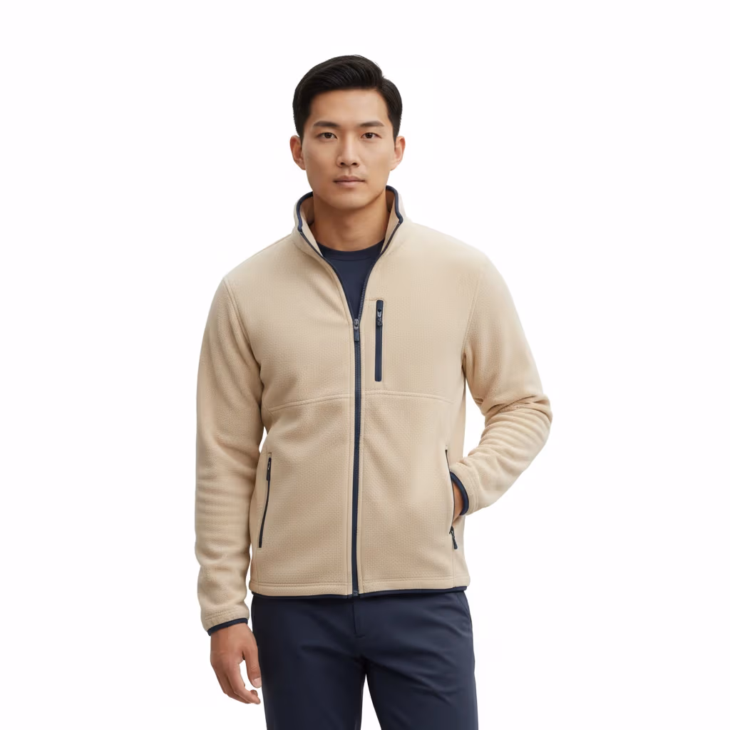 Manufacturers of Cream Micro Fleece Full Zip Jacket for Germany