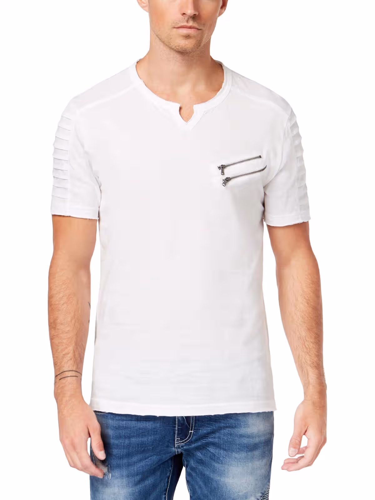 Men’s Split Neck Short Sleeve T-shirt