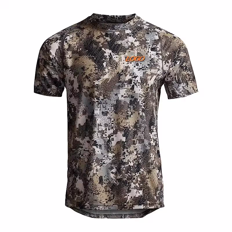 Mens Camo Crew Neck Quick Dry Tee