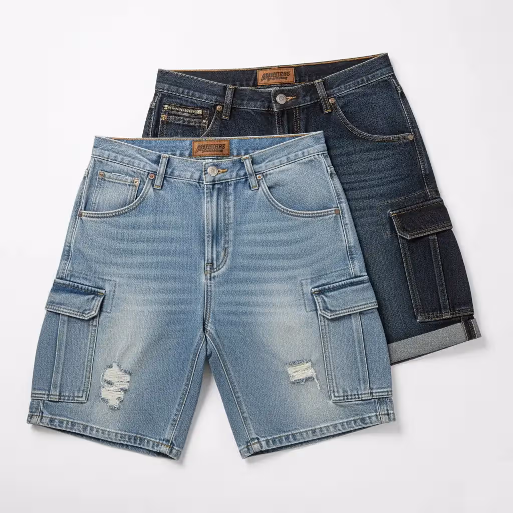 Mens Denim Cargo Shorts | USA & Europe Clothing Supply
