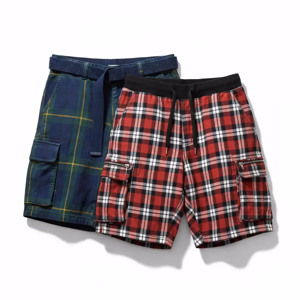 Plaid Cargo Shorts | Trusted By European & Usa Labels