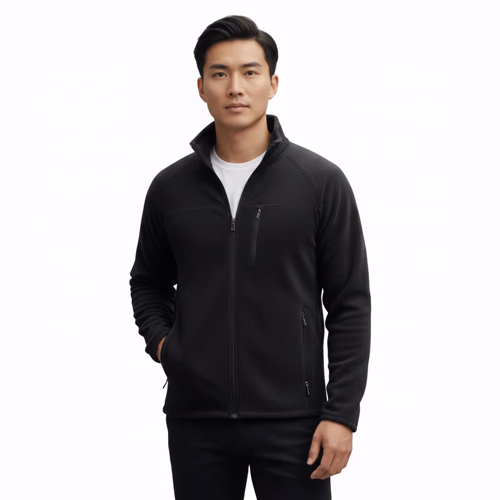 Promotional Black Micro Fleece Full Zip Jacket Suppliers for Korea