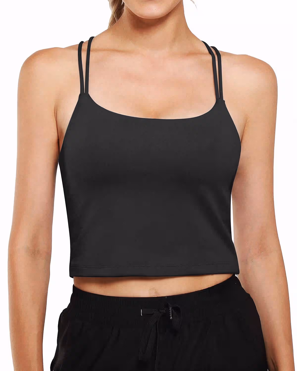 Sports Bra Athletic Tank Tops for Women Yoga Crop Top Cami with Built in Bra Workout Gym Sleeveless Shirts
