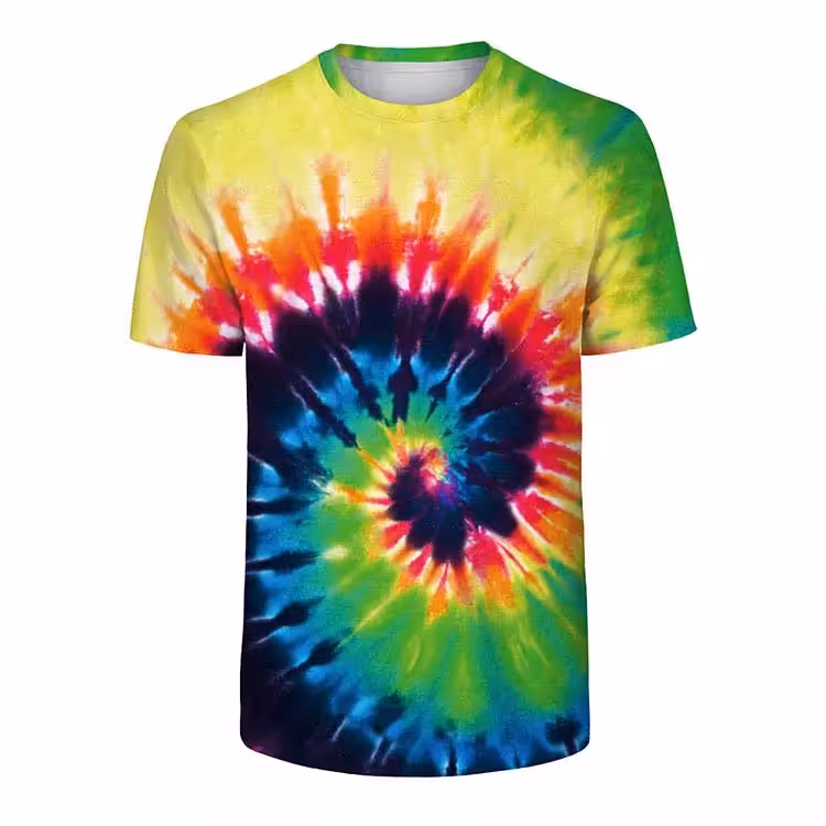 Vintage Tie Dye Two Colour T-shirts Wholesale Cheap