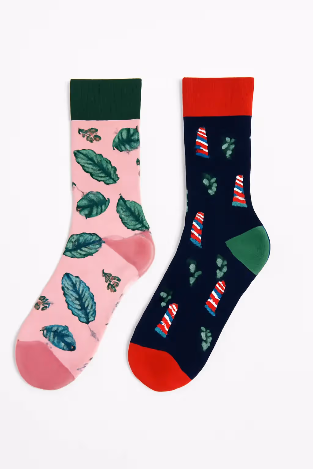 Wholesale Pink And Blue Printed Socks Set