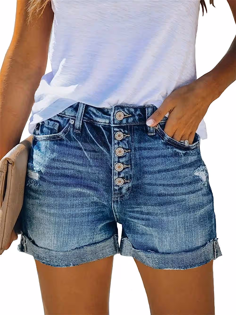 Siatex Bangladesh - Women Mid Rise Ripped Jean Shorts from Bangladesh Garments Factory Women Mid Rise Ripped Jean Shorts from Bangladesh Garments Factory