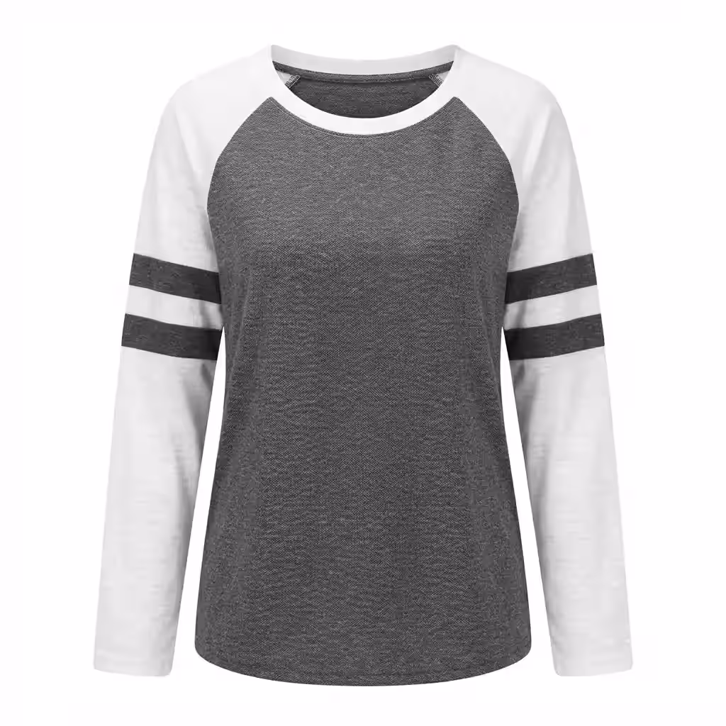 Siatex Bangladesh - Women Stripe Splice Crew Neck T-shirt Manufacturer Bangladesh Women Stripe Splice Crew Neck T-shirt Manufacturer Bangladesh