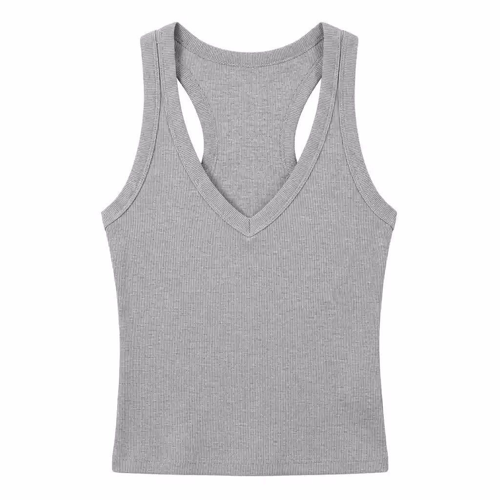Women Workout Gym Ribbed Basic Tops