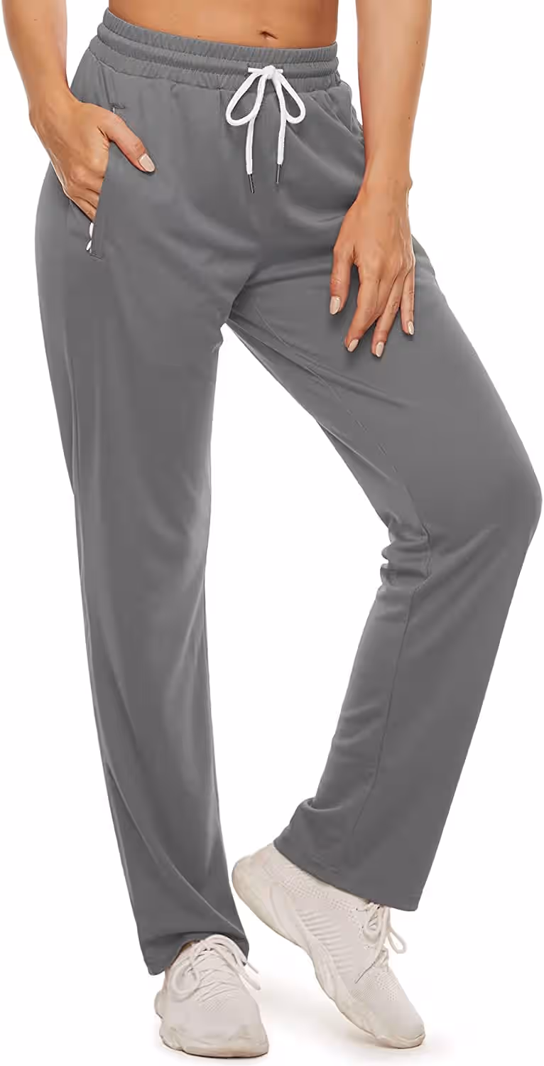 Women&rsquo;s Athletic Sweatpants Lounge Workout Yoga Jogger Pants Quick Dry Comfy Sweat Pants with Zipper Pockets