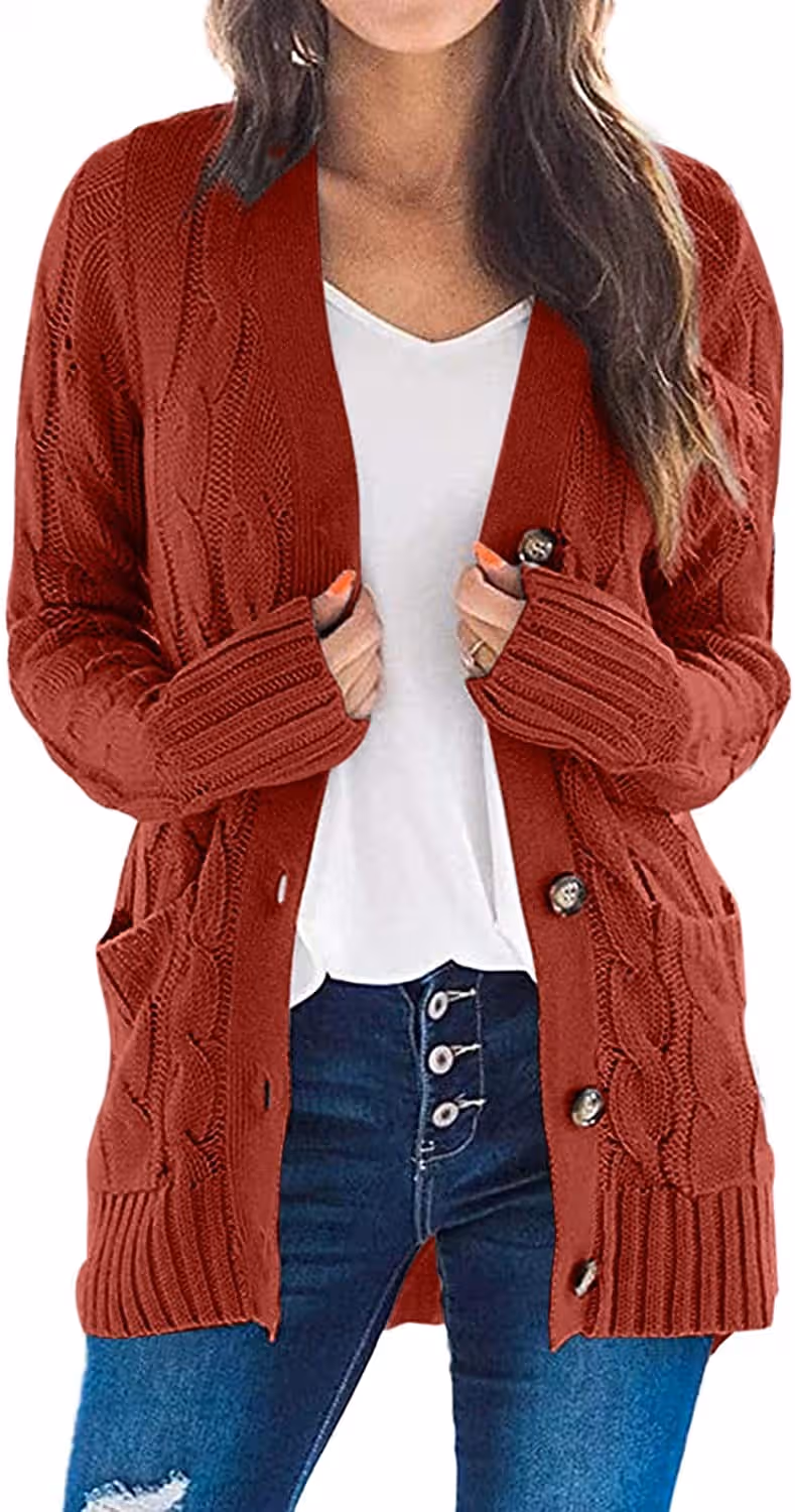 Women&rsquo;s Cable Knit Cardigan Sweater from Bangladesh Knitwear Factory