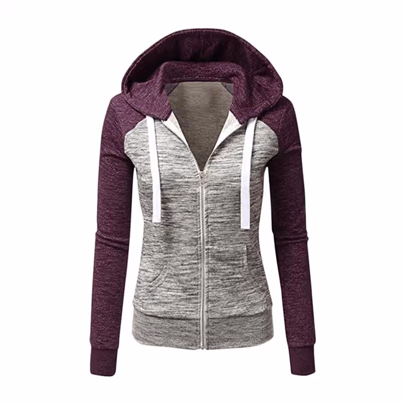 Women’s Casual Zipper up Long Sleeves Hooded Sweatshirts Manufacturer Bangladesh