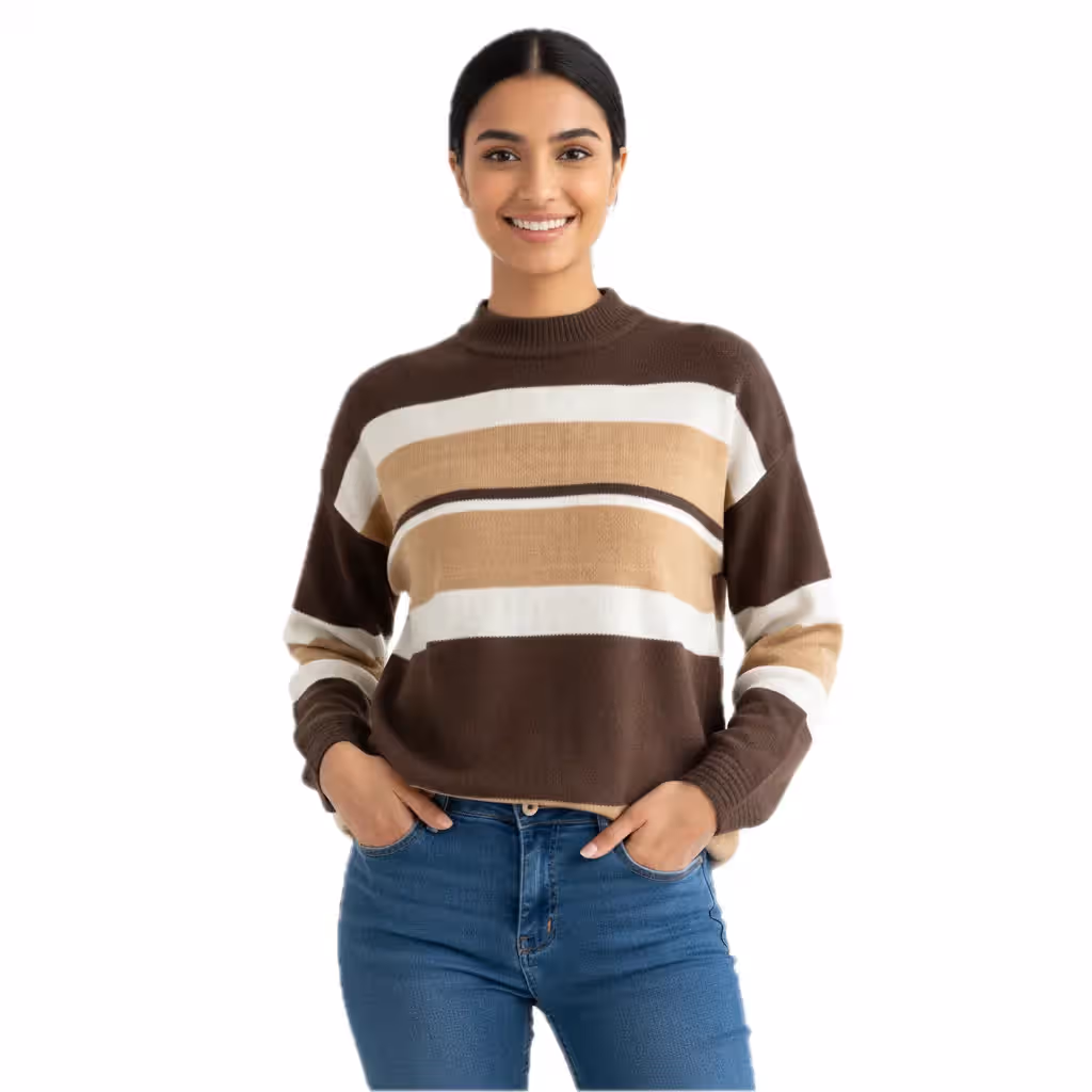 Siatex Bangladesh - Women’s High Neck Stripe Sweater Supplier Bangladesh Women’s High Neck Stripe Sweater Supplier Bangladesh