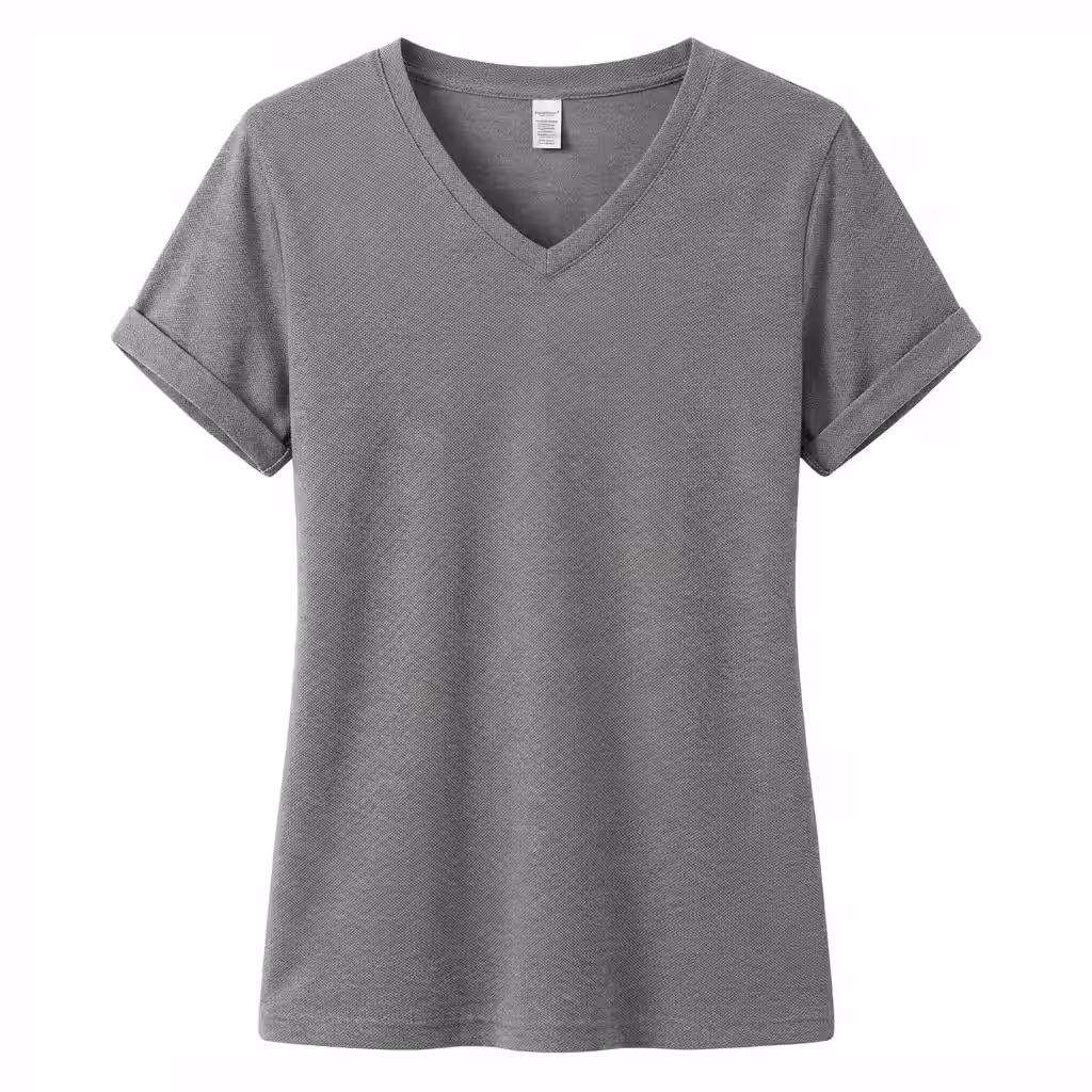 Women’s v-neck T-shirts Rolled Short Sleeve Basic Summer Tops